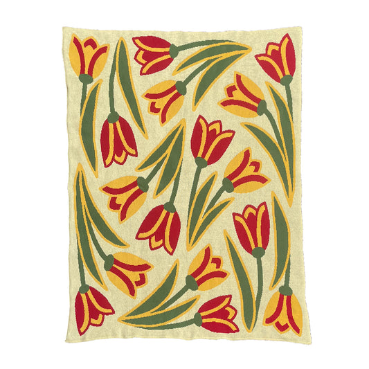 Yellow Tulips Throw Blanket