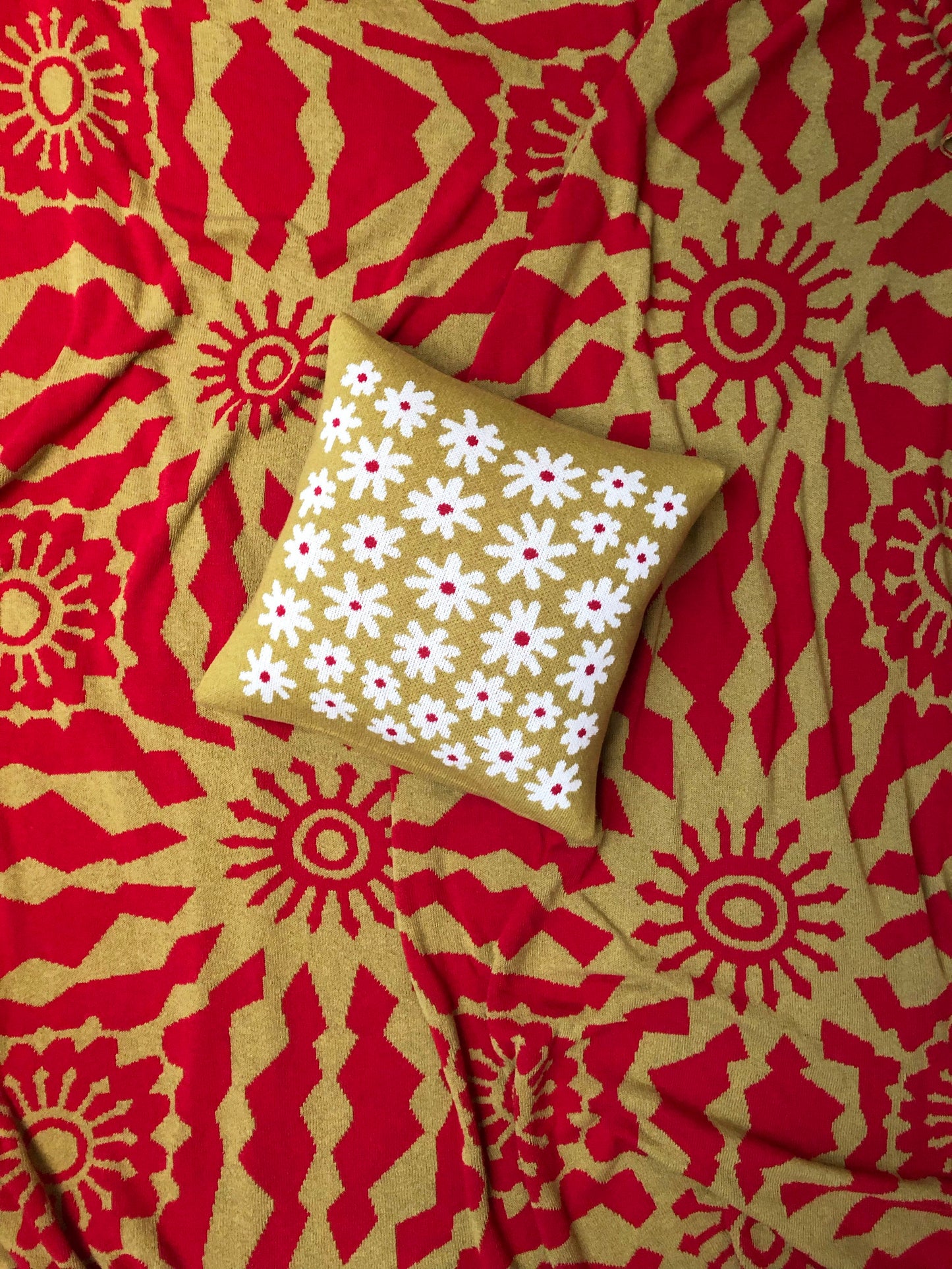 Starry Meadow Throw Pillow - Gold