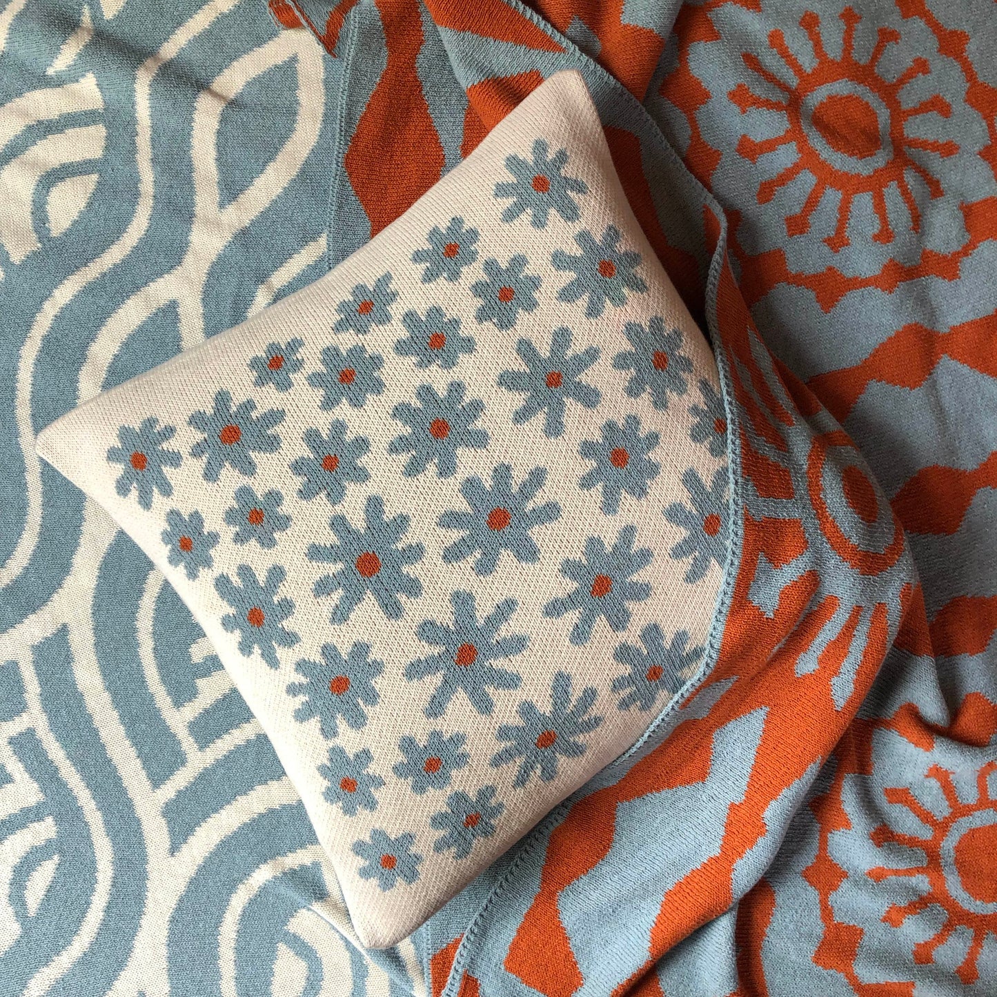 Starry Meadow Throw Pillow - Mist