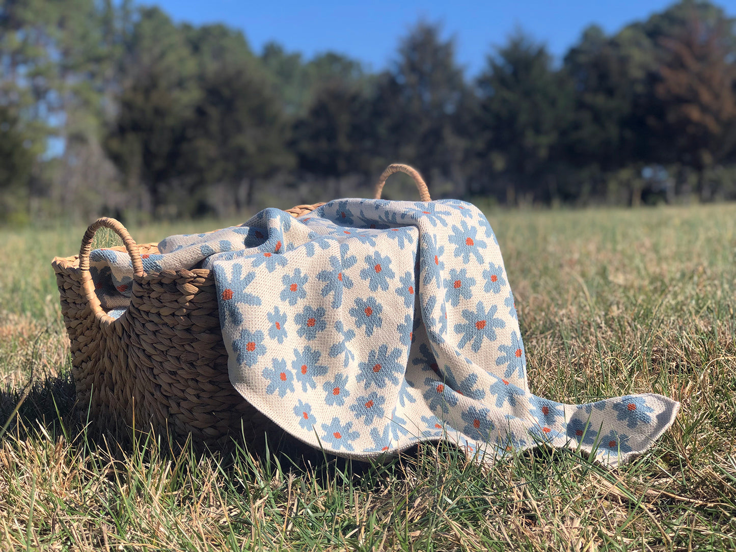 Starry Meadow Throw Blanket - Mist