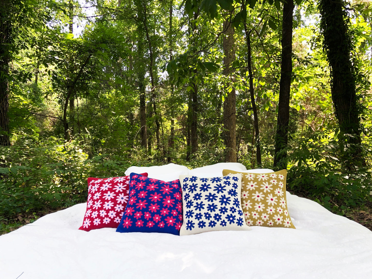 Starry Meadow Throw Pillow - Gold