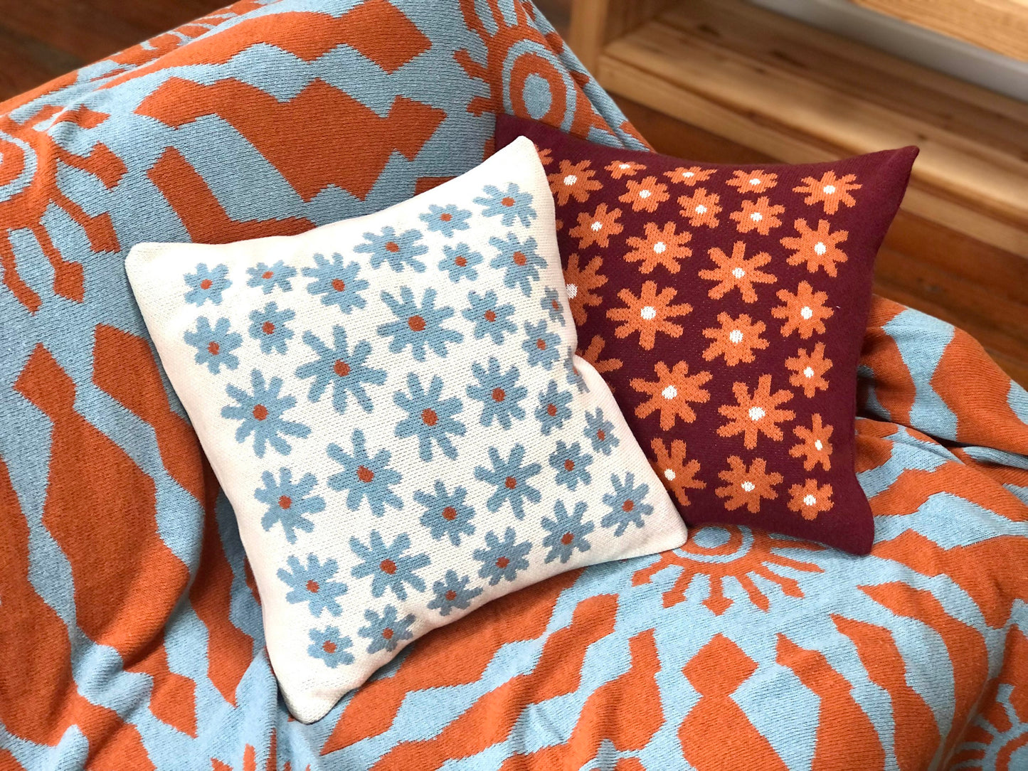 Starry Meadow Throw Pillow - Aubergine