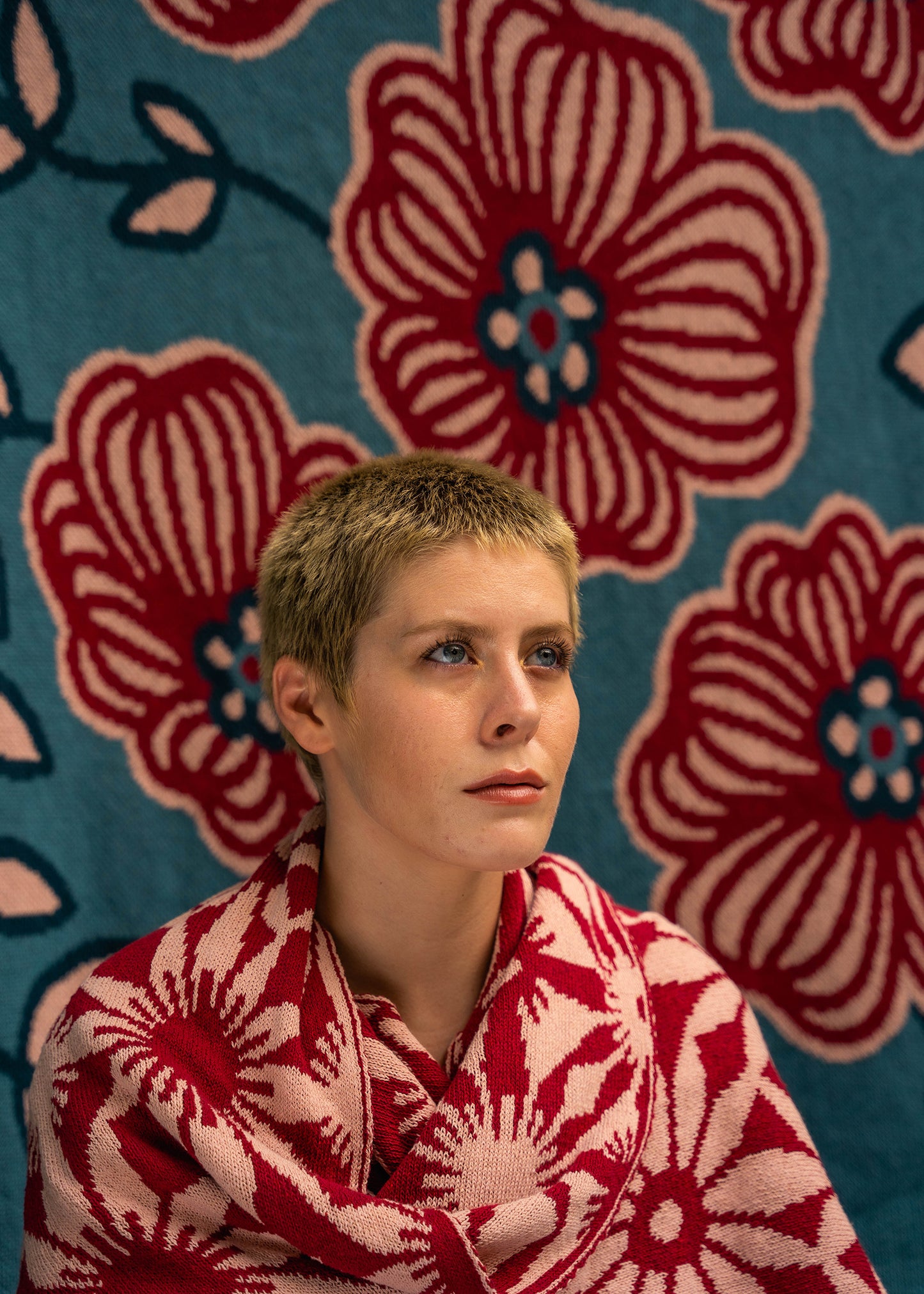 Aurora Oversized Scarf - Rosy Dawn