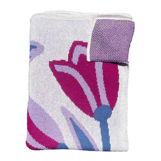 Purple Tulips Throw Blanket