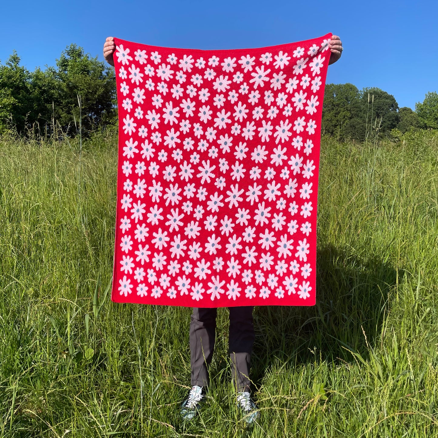 Starry Meadow Mini Blanket - Strawberry