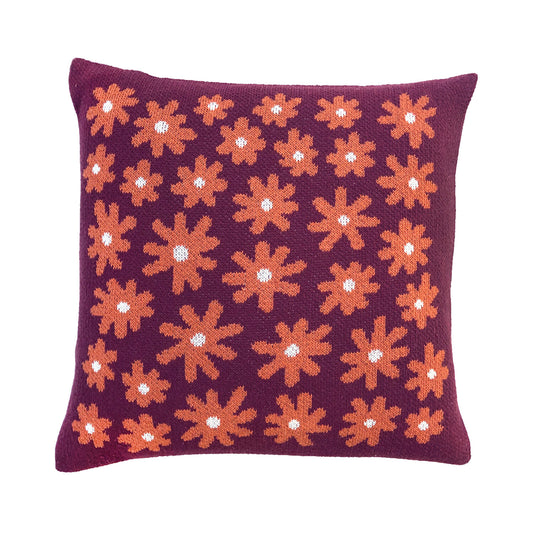 Starry Meadow Throw Pillow - Aubergine
